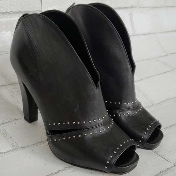 Franco Sarto Shoes - Franco Sarto Studded Leather Peep Toe Booties